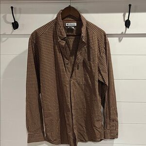Columbia Tan Plaid Long Sleeve Shirt